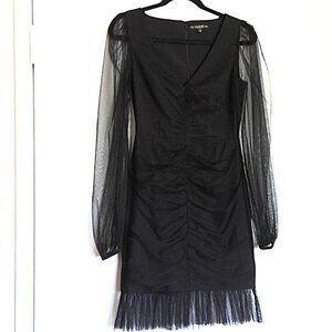 Guess Los Angeles Black Dress Goth Punk Rock & Roll Party Mesh Flawless EUC   XS